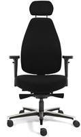 Bureaustoel Bio Seat X HR, tot 160kg, met drukverlagende zitting en instelbaar mechaniek, Stof Mirage Zwart -2