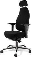 Bureaustoel Bio Seat X HR, tot 160kg, met drukverlagende zitting en instelbaar mechaniek, Stof Mirage Zwart 