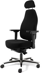 Bureaustoel Bio Seat X HR, tot 160kg, met drukverlagende zitting en instelbaar mechaniek, Stof Mirage Zwart 