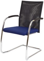 Bezoekersstoel Van Hilten Huislijn BN24 - Oasis Blauw (9212) - Kunststof Vloerglijder met vilt (voor harde ondergrond)