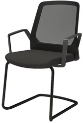 Bezoekersstoel Interstuhl Buddy 570B zwart / zwart stof Era