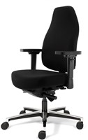 Bureaustoel Bio Seat X, tot 200kg, met drukverlagende zitting en instelbaar mechaniek, Stof Mirage Zwart