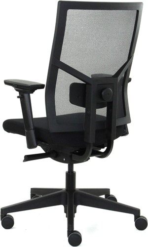 Bureaustoel Van Hilten Edition met Comfort Zitting zwart en Netbespanning rugleuning, zwart voetkruis-2