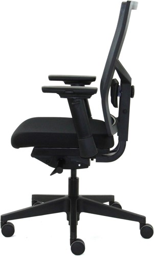 Bureaustoel Van Hilten Edition met Comfort Zitting zwart en Netbespanning rugleuning, zwart voetkruis-3
