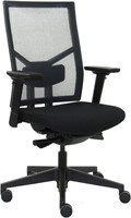 Bureaustoel Van Hilten Edition met Comfort Zitting zwart en Netbespanning rugleuning, zwart voetkruis
