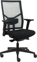 Bureaustoel Van Hilten Edition met Comfort Zitting zwart en Netbespanning rugleuning, zwart voetkruis