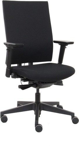 Bureaustoel Van Hilten Edition met Comfort Zitting en Rugleuning zwart, zwart voetkruis 