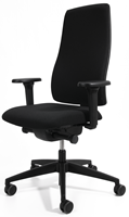 Bureaustoel Se7en Manager Edition rundnappa leder zwart