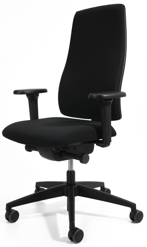 Bureaustoel Se7en Manager Edition rundnappa leder zwart
