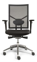 Bureaustoel Van Hilten Edition met Comfort Zitting zwart en Netbespanning rugleuning, gepolijst voetkruis-2