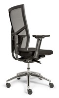 Bureaustoel Van Hilten Edition met Comfort Zitting zwart en Netbespanning rugleuning, gepolijst voetkruis-3