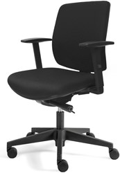 Bureaustoel Basic Plus zitting en rug in zwarte stof
