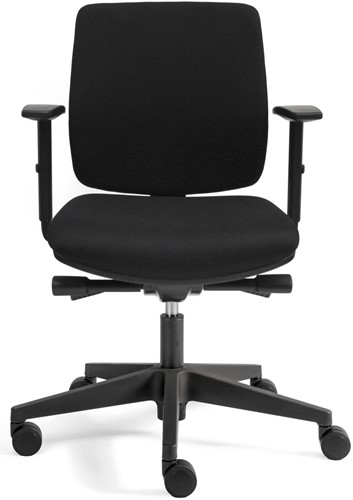 Bureaustoel Basic Plus zitting en rug in zwarte stof-2