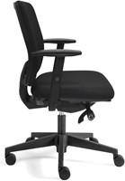Bureaustoel Basic Plus zitting en rug in zwarte stof-3