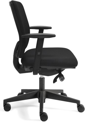 Bureaustoel Basic Plus zitting en rug in zwarte stof-3