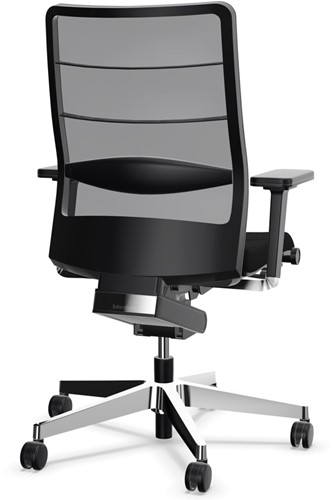 Bureaustoel Interstuhl Airpad zwart met gepolijst voetkruis-3