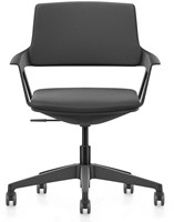 Bezoekersstoel Se7en Comfort verrijdbaar-onderstel Lucia Zwart-2