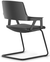 Bezoekersstoel Se7en Comfort slede-onderstel Lucia Zwart-3