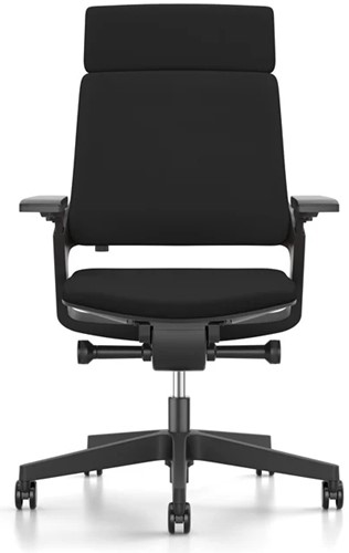 Bureaustoel Se7en Movy met hoge rugleuning zwart/zwart met NPR armlegger - multifunctionele wielen-2