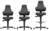 Industriestoel Bimos Nexxit 1 met glijders universeel inzetbaar - Geen Armleggers - Groene Handgrepen-3
