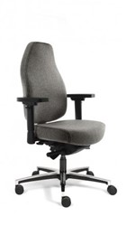Bureaustoel Bio Seat X, tot 200kg, met drukverlagende zitting en instelbaar mechaniek, Wolvilt Middengrijs