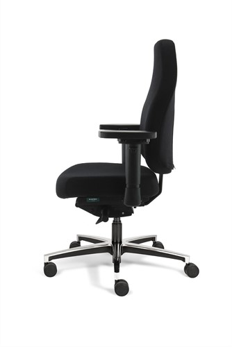Bureaustoel Bio Seat X, tot 200kg, met drukverlagende zitting en instelbaar mechaniek, Wolvilt Middengrijs-3