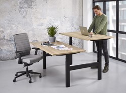 Elektrisch verstelbare DUO zit-sta werkplek "Premium" 160x80cm